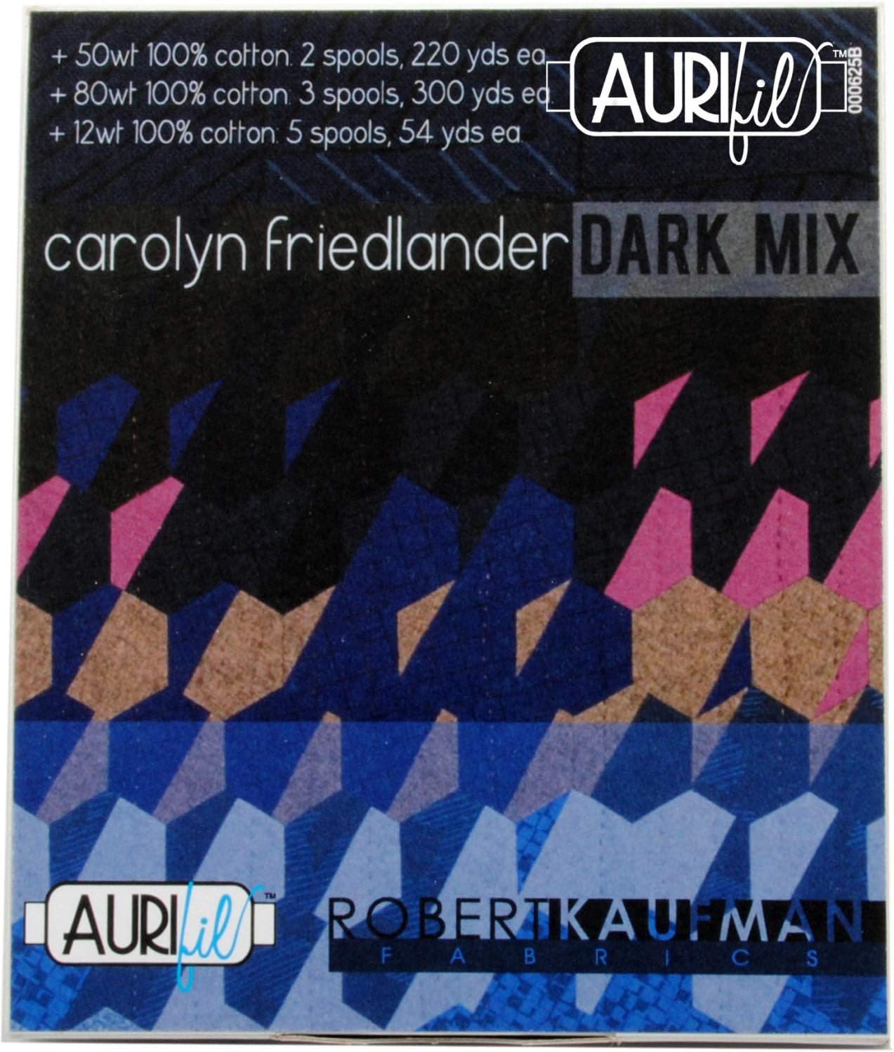 Carolyn Friedlander Dark Mix Aurifil Thread Kit 10 Mixed Weight Small Spools CFDM10