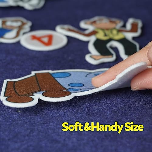 Vista 5 de CHEFAN Felt Board for Toddlers, Felt Pieces Storytelling Flannel Board with 5 Little Ducks, 5 Little Monkeys and 5 Green Speckled Frogs Stories for