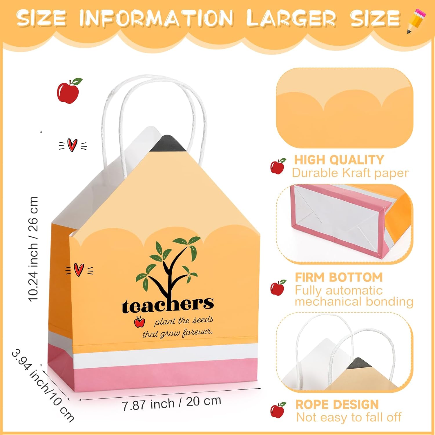 Feifeiya 12 Pcs Teacher Appreciation Gift Bag Small Gift Bags image 2