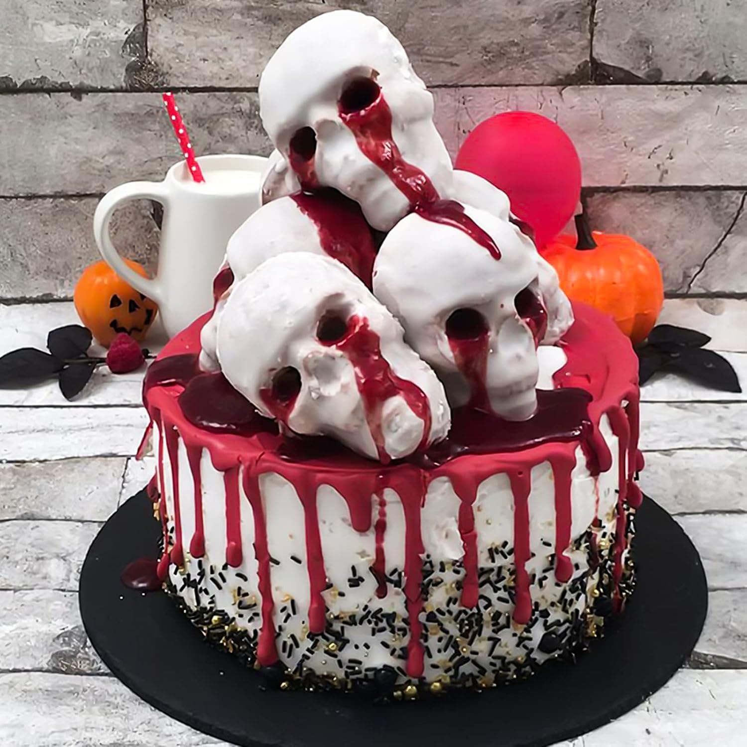 Palksky 3D Skeleton Skull Silicone Fondant Mold Clay Mold Jewellery Button Cake Mold Chocolate Mold - Image 2