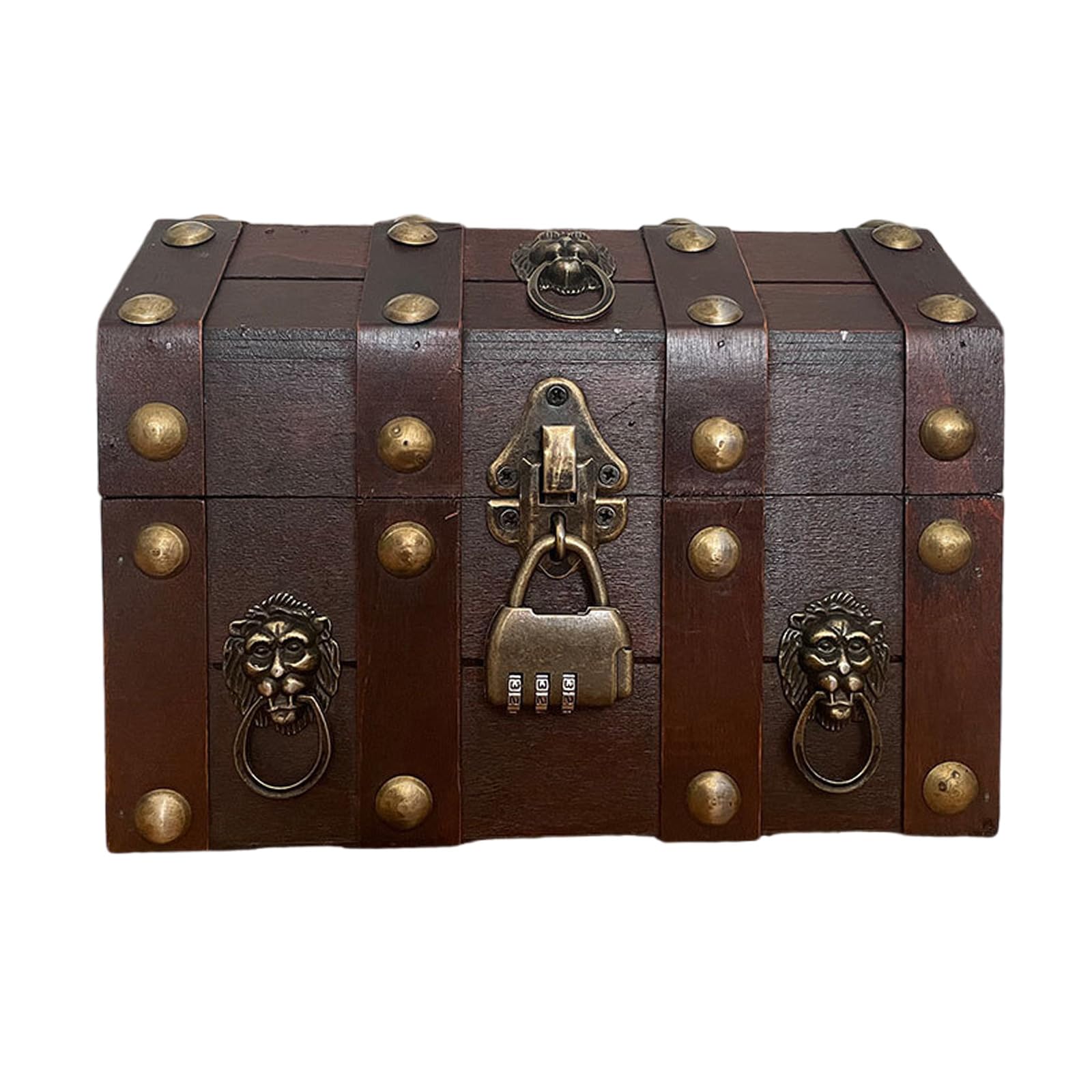 Jazuaiao Antique Styles Wooden Storage Box with and Lid for Jewelry and Keepsakes Decorative Treasure Chests Home Decoration Antique Jewelry Storage Box