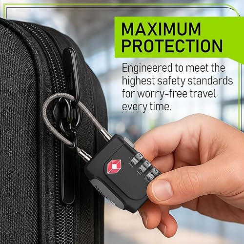 Miniatura 8 de Untethered TSA Luggage Locks (3 Pack) Resettable 3-Digit Combination TSA Approved Travel Padlocks for Suitcases, Backpacks, Gym Bags & Checked