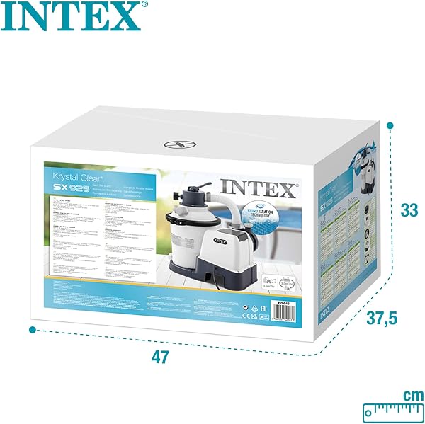 Intex 55249 - Depuradora de Arena Krystal Clear 3.500 L/H, depuradora Piscina Arena, Filtro Piscina, Bomba Piscina, para Piscinas Desmontables de hasta 17.000 L., 4 Funciones y Sistema de Bloqueo - 3