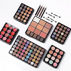 132 Color All In One Makeup Kit,Professional Makeup Case,Makeup Set for Teen Girls,Makeup Palette,Multicolor Eyeshadow Kit(006N2-Silver)