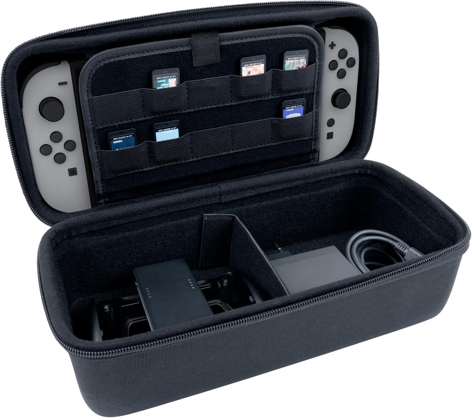 Nacon Mallette de Transport XL pour Nintendo Switch 2 – Rangement 10 Jeux, Protection Anti-Rayures, Accessoires – Compatible Switch 1 (OLED, Lite & Originale) – Noire – SWITCHNEWPOUCHXLBLA