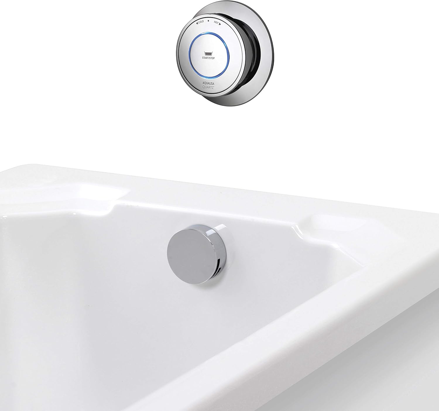 Aqualisa Quartz Digital bath filler/overflow with integral pump for