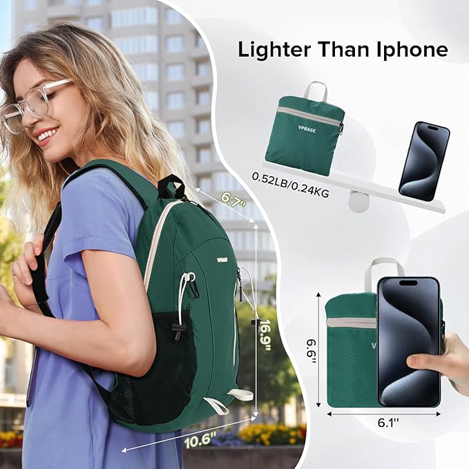 Mochila VPBAGE 15L Impermeable Ligera para Senderismo Viaje miniatura 2