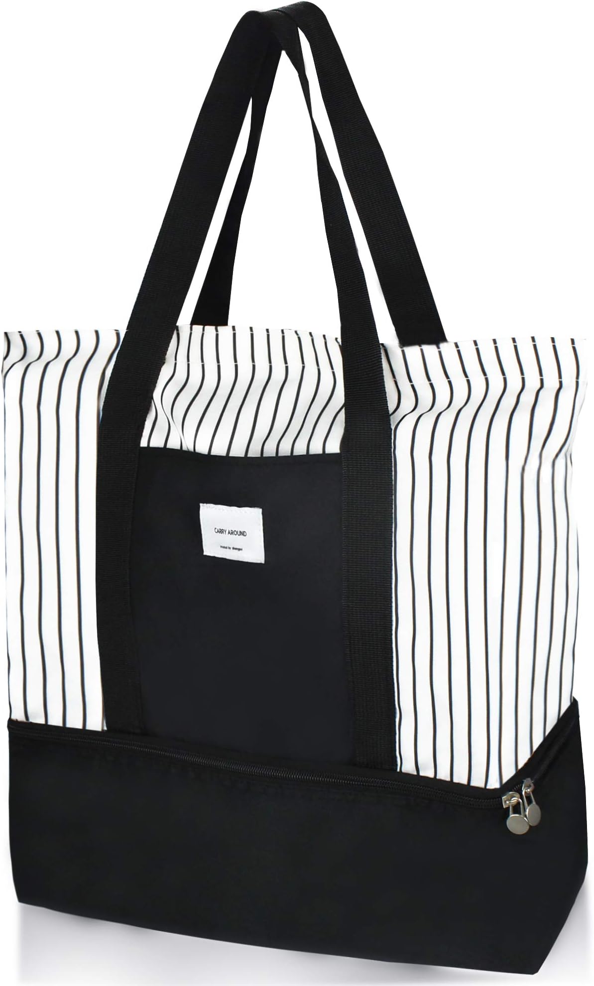 2-in-1 Large Insulated Cooler lunch Tote Bag Ladies Trendy Zippered Teacher Bag Utility Beach Tote Bag for Women