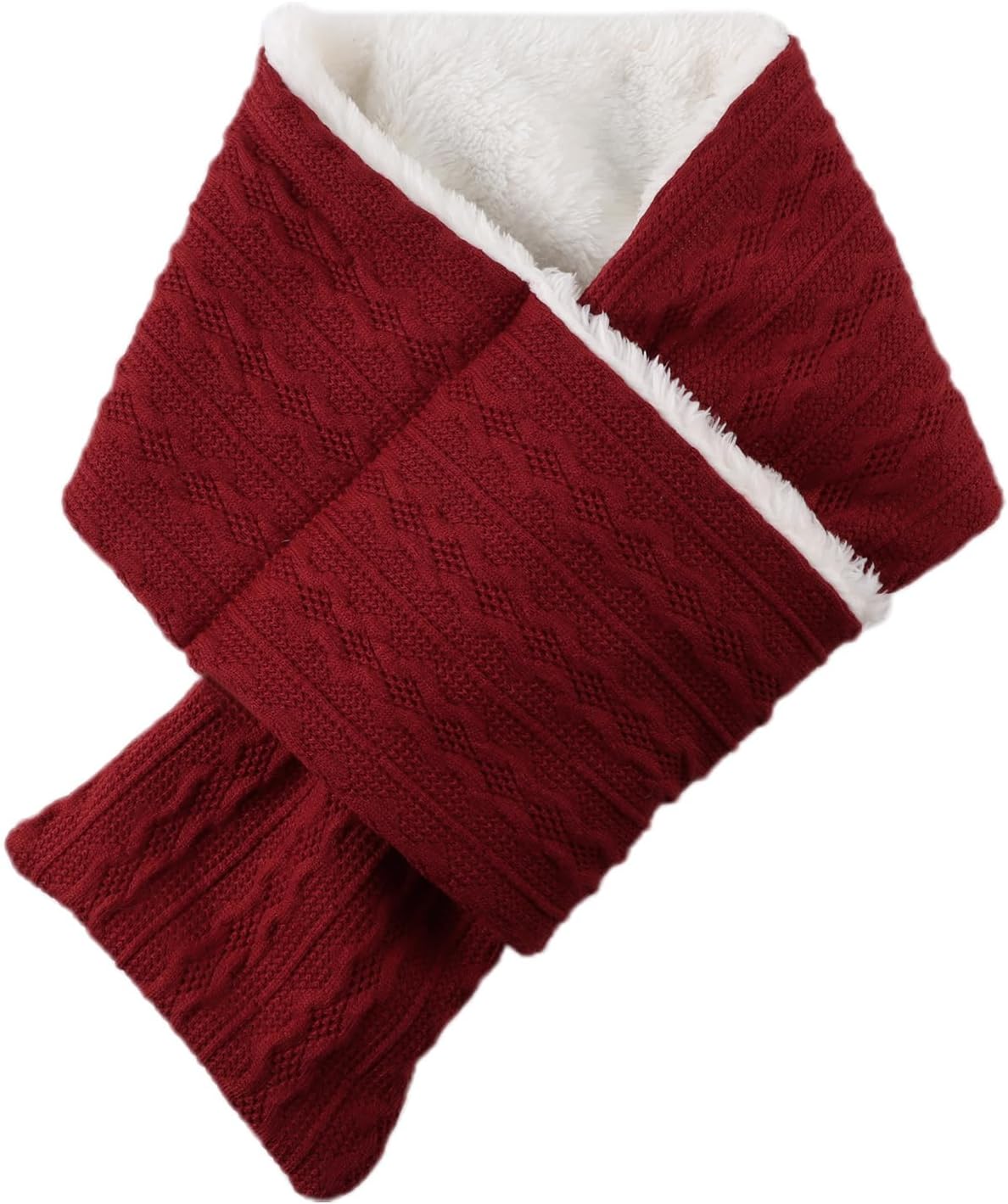 OMUKY Unisex Winter Knit Warm Scarves Thick Fleece Scarf Cold Weather Soft Neck Warmer for Women Men - Image 2