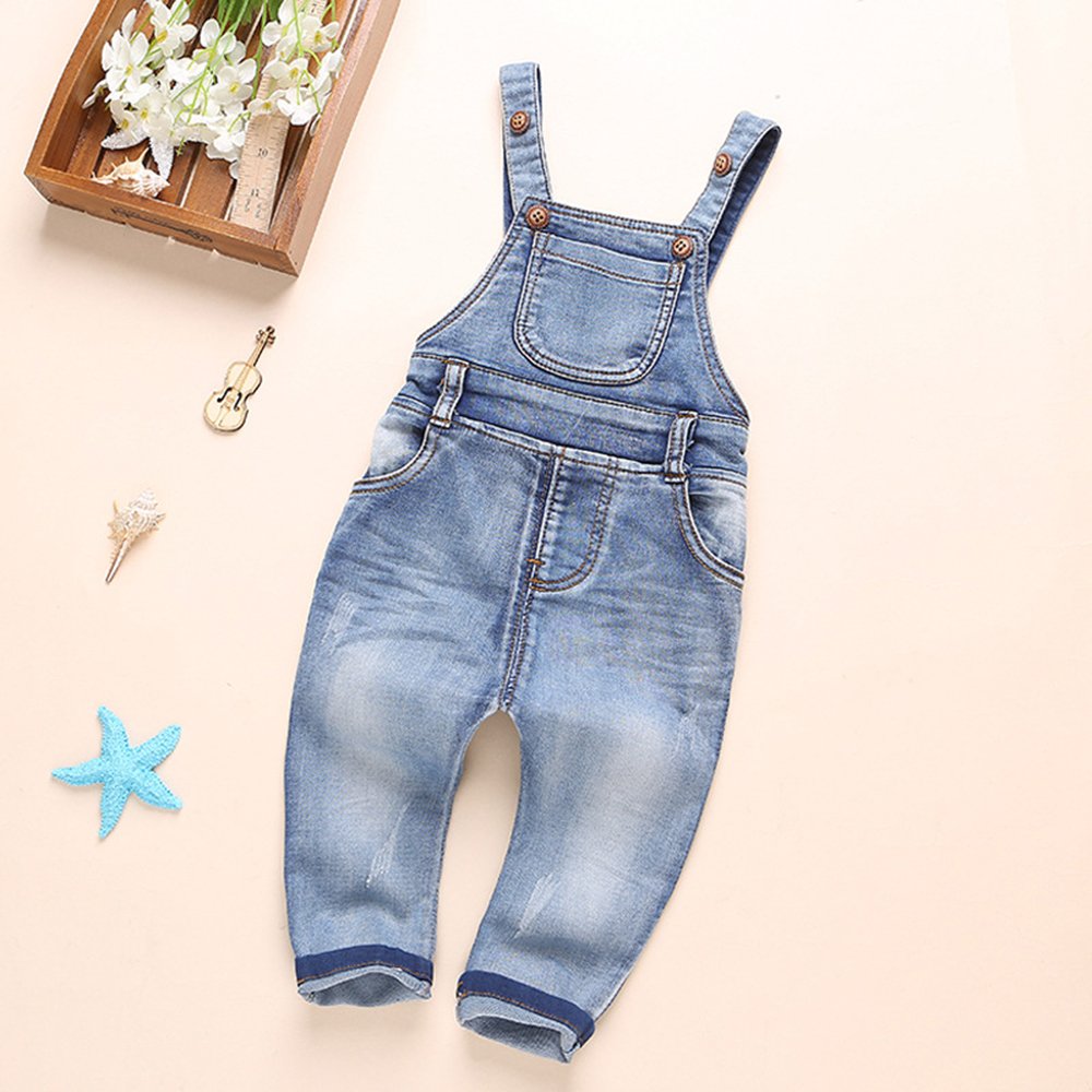 KIDSCOOL SPACE Baby & kleine Jungen/Mädchen Kariertes Futter Denim Latzhose…
