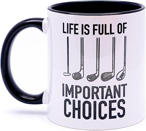 decorluxes Regalos de Golf para Papá Taza de Cerámica de 11oz, Taza del Mejor Papá por Par, Divertido Regalo de Golf para Hombres, Esposo, Regalos