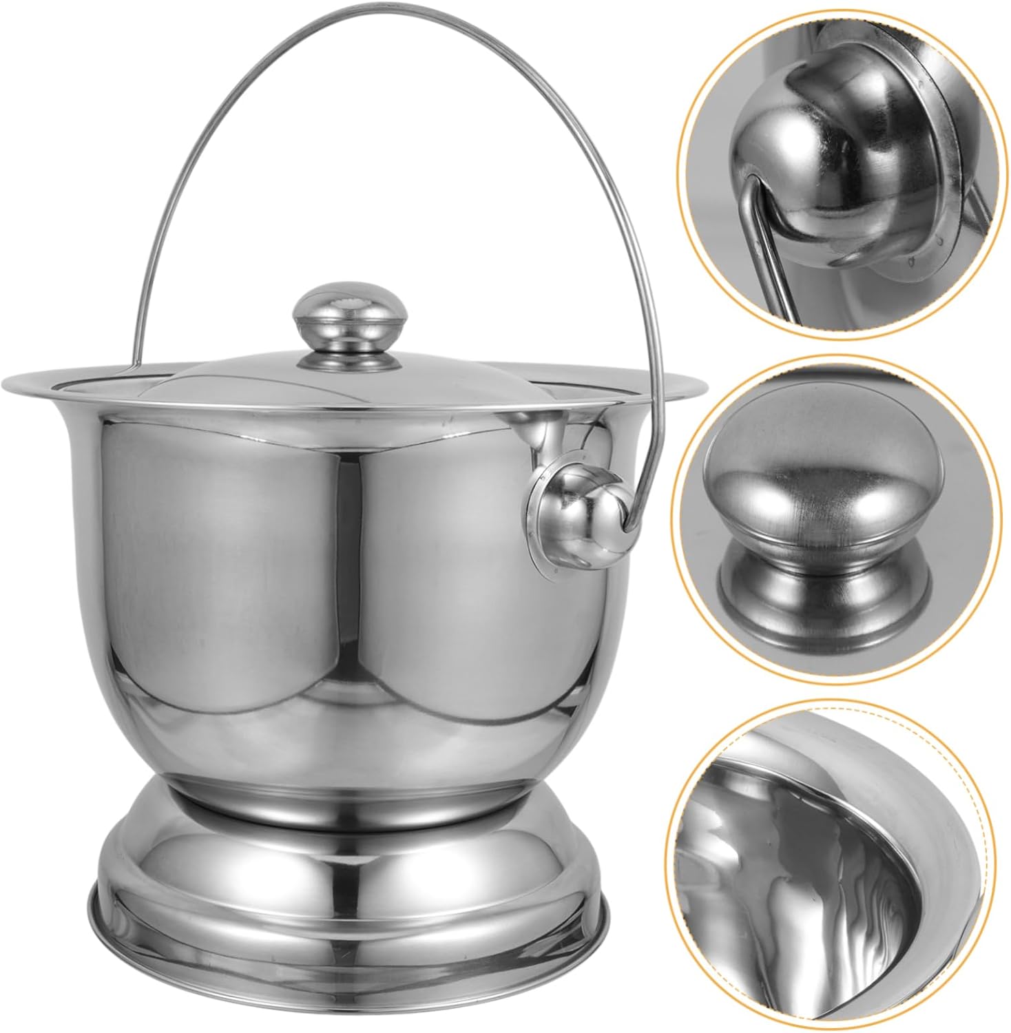 ORFOFE Stainless Steel Urinal Cup for Toddlers Adults Portable Potty for Travel Bedside Commodes