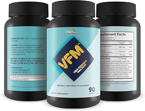 Miniatura 4 de VFM Vein Formula Max 2000 - Suplemento de apoyo para la salud circulatoria y venosa - Ayuda a reducir visiblemente las venas varicosas y la