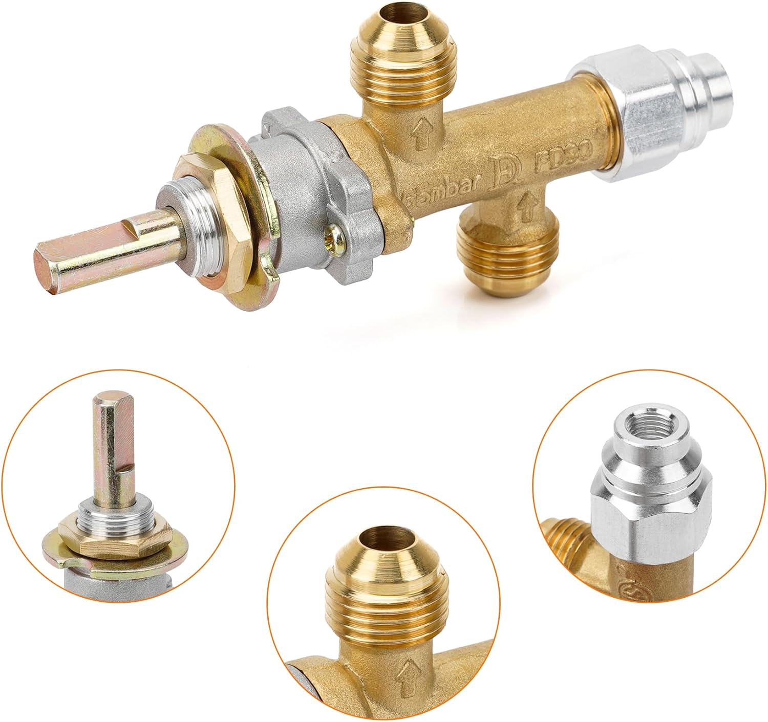 Stanbroil Low Pressure Propane Gas Flame Failure Safety Control Valve Kit with Fire Pit Push Button Ignition Kit