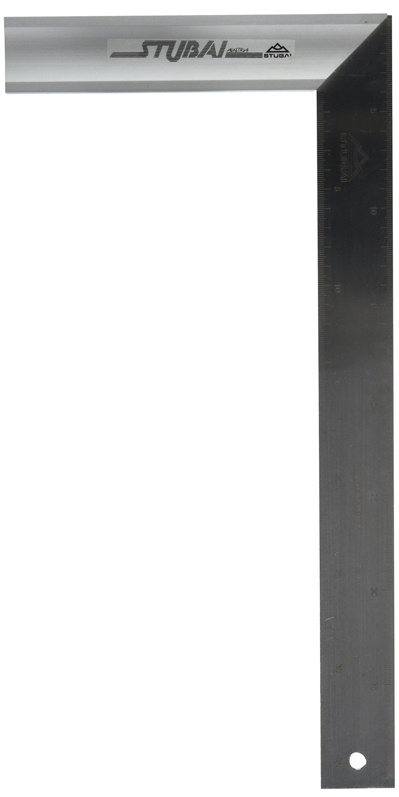 Stubai 343040 Équerre de menuisiers graduée des deux côtés, Beige/Argent, 400 x 200 mm