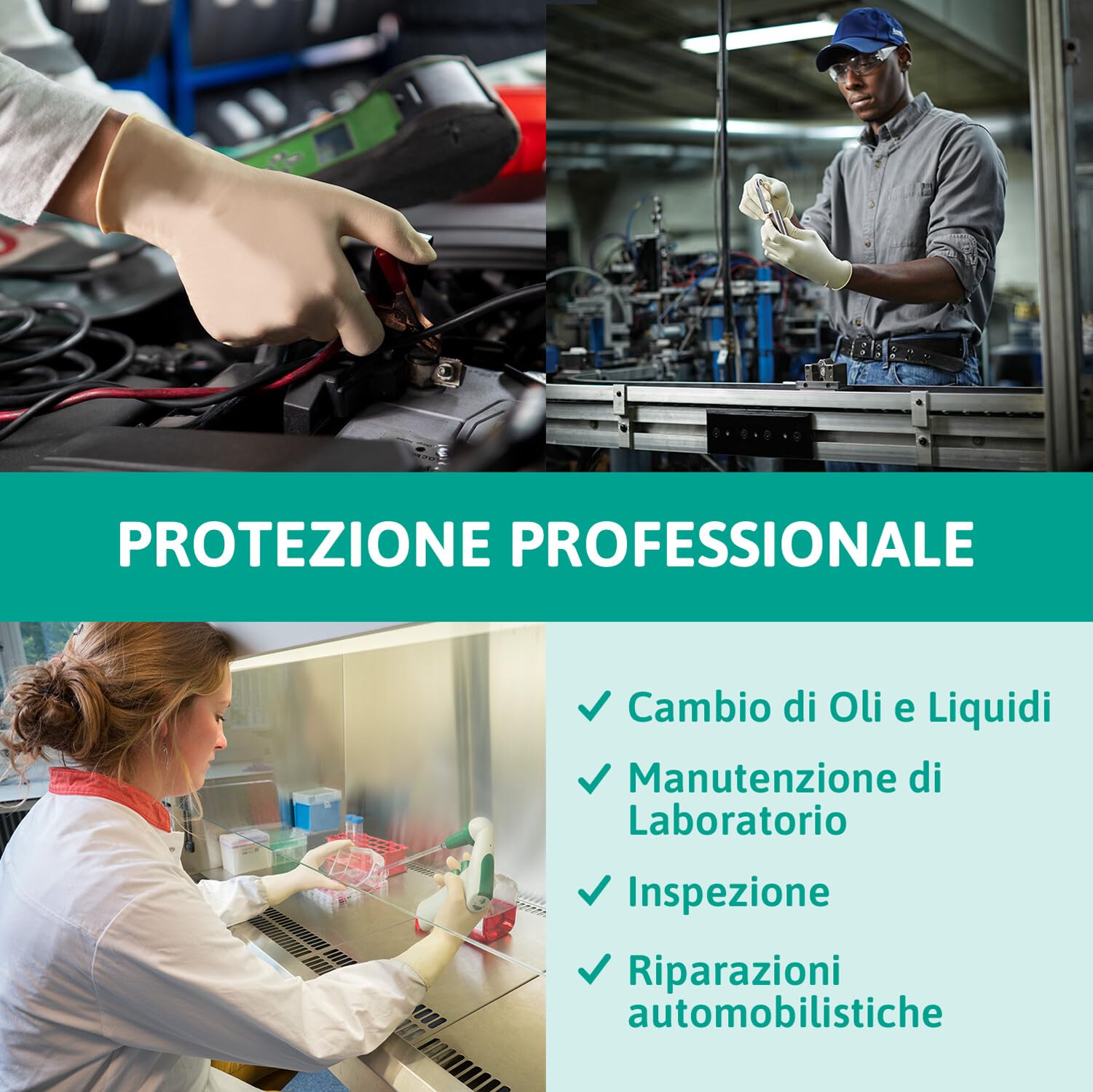 Ansell MicroFlex 63-864 Guanti Monouso in Lattice, Senza Polvere, Protezione Multiuso per Usi Alimentari, Domestici e Professionali, Lattice di Gomma Naturale, Bianco, Taglia M (100 Guanti)