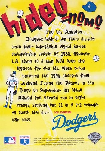 Miniatura 2 de 1996 Collector's Choice Baseball Nomo Scrapbook #4 Hideo Nomo Dodgers
