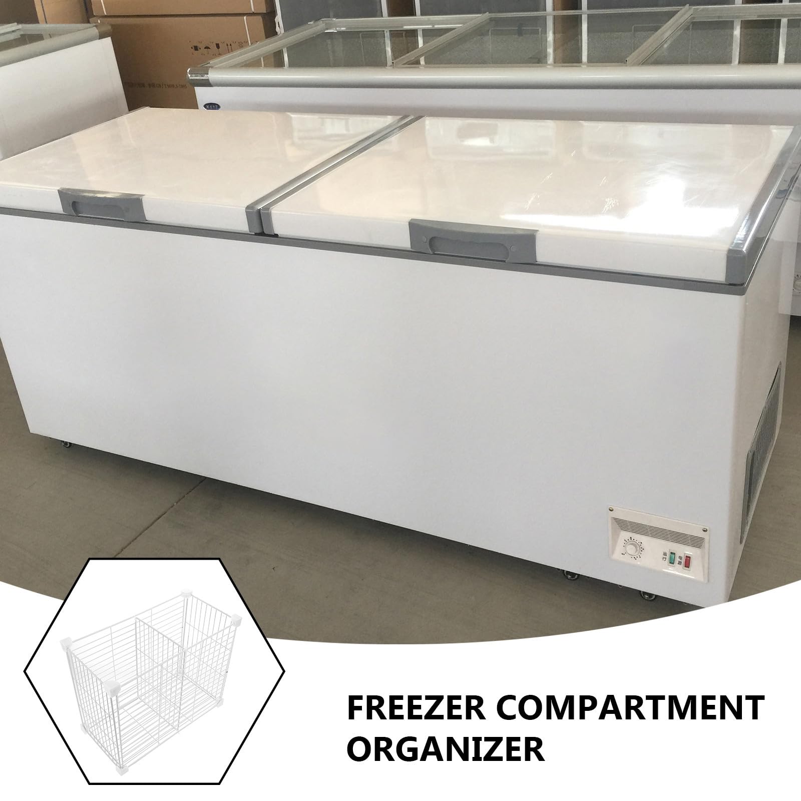 Uonlytech Organizador para Congelador Rejilla de Hierro y Cesta Inferior, Divisiones Internas para Almacenamiento Fácil y Categorización en Refrigeradores y Despensas