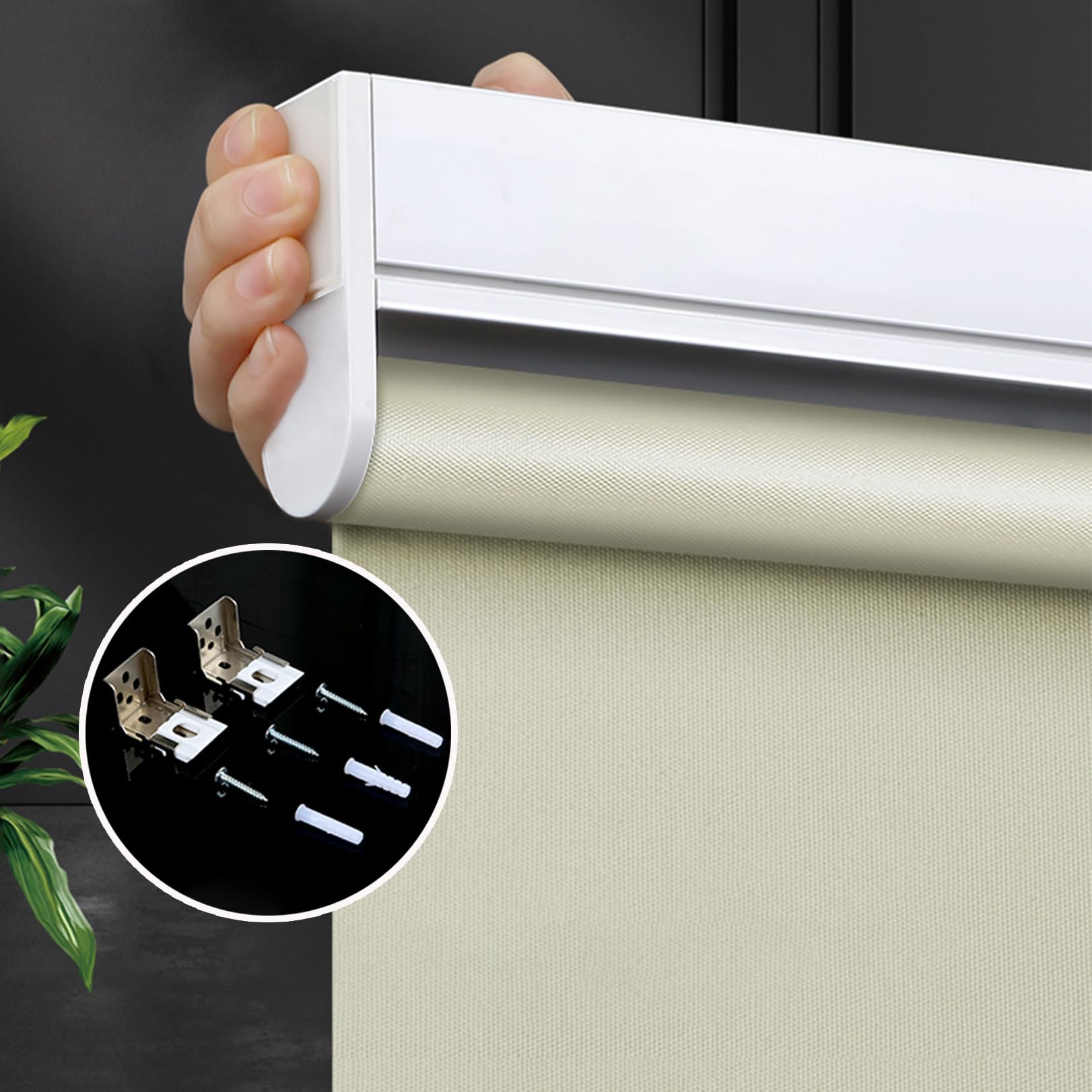 Roleta poliestrowa Easy Fit – ochrona przed promieniowaniem UV na dzień i w nocy, półprzezroczysta/zaciemnienie, do okien i drzwi, łatwa instalacja, stylowa osłona okienna, idealna do domu i biura