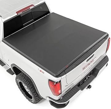 Rough Country Soft Tri-Fold Tonneau Cover for Chevy Silverado & GMC Sierra 1500 2019-2026 Weather-Resistant Truck Bed Cover
