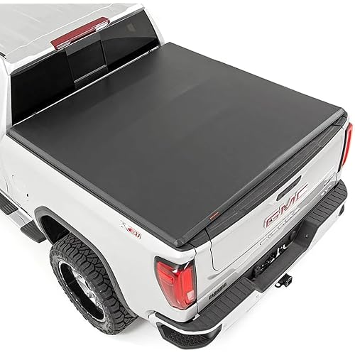 Rough Country Soft Tri-Fold Tonneau Cover for Chevy Silverado & GMC Sierra 1500 (2019-2026) – Weather-Resistant Truck Bed Cover