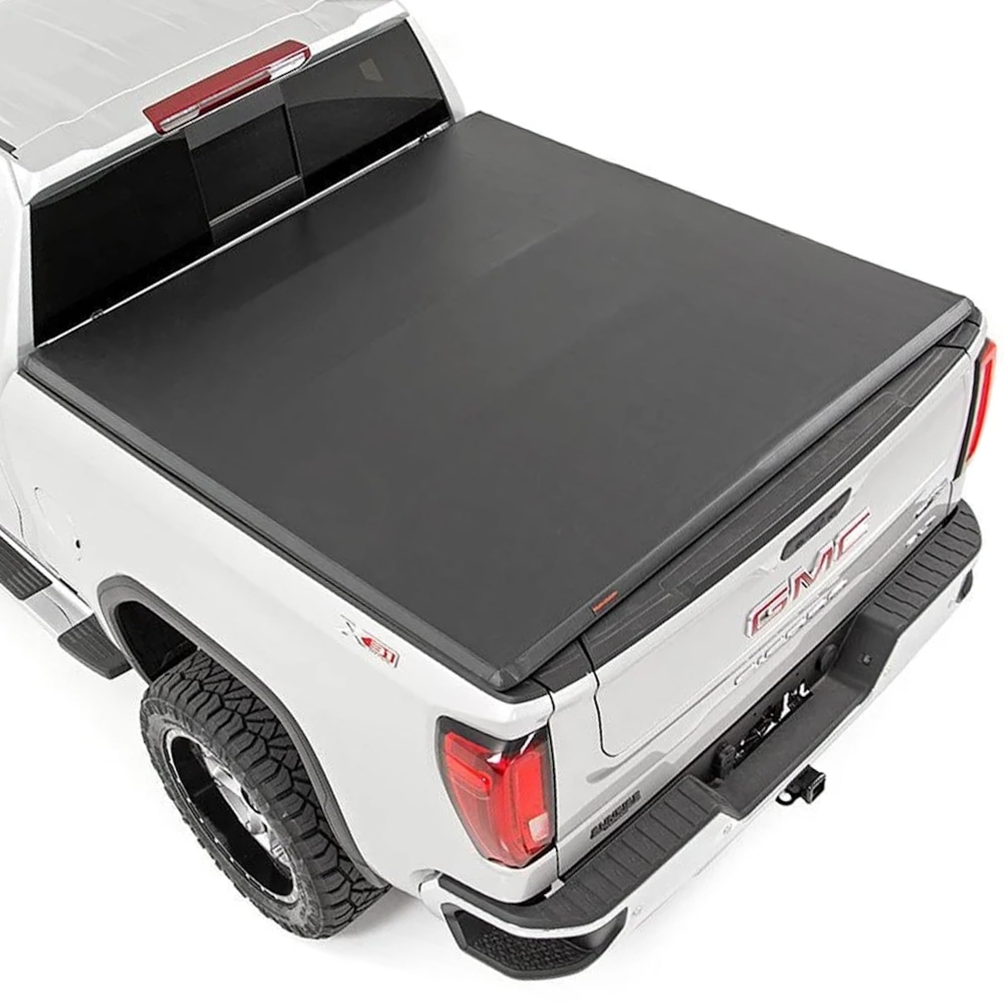 rough country soft tri-fold tonneau cover for chevy silverado & gmc sierra 1500 (2019-2026) – weather-resistant truck bed cover