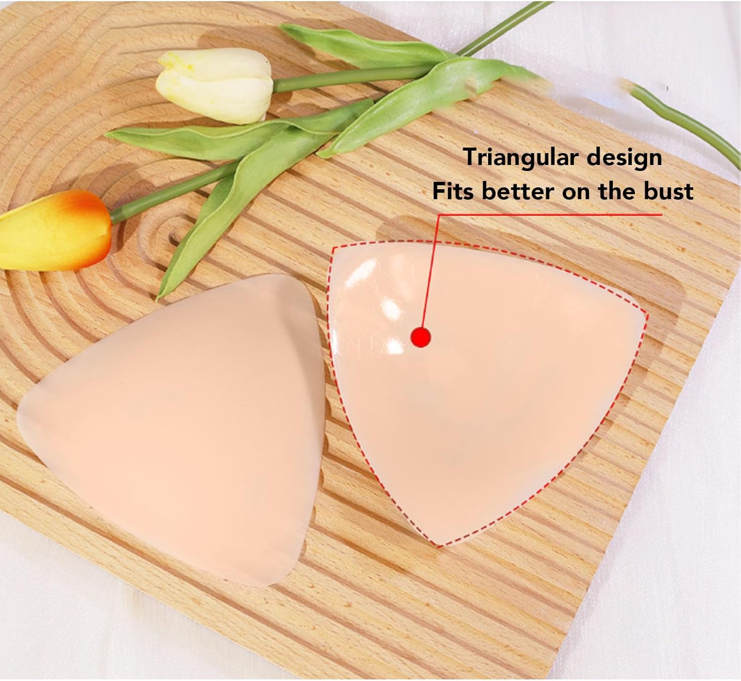 Dioche Triangle Nipple Covers for Women, Triangle Sticky Bra Pads Water Proof Thin Deep V Soft Reusable Adhesive Bra Inserts Pads 8cm - Image 2