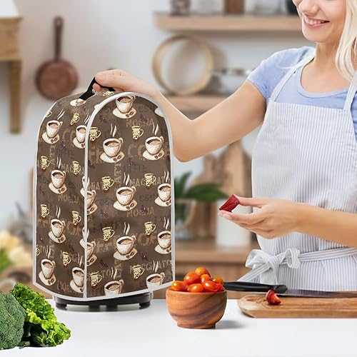 Miniatura 3 de Jndtueit Cubierta de la licuadora del tema del café Herramientas y accesorios de cocina, tazas blancas batidora de pie o cubierta del aparato de la