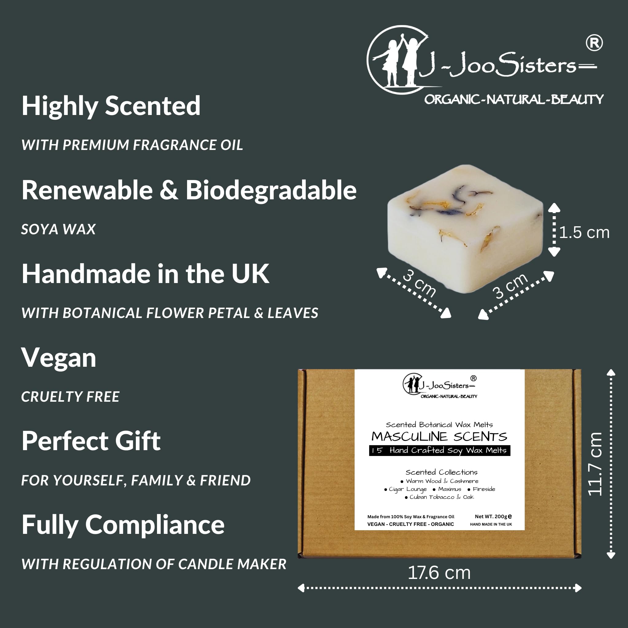 Masculine Scents, Highly Scented Botanical Wax Melts Collections (15 x 13.5g Hand Crafted), Vegan Friendly & Cruelty Free - Image 4