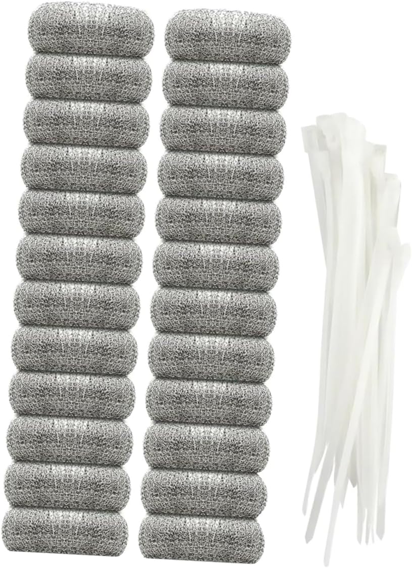 304 Stainless Steel Washing Mesh Filter 24pcs Kit with Cable Ties Lint Trap for Washing Machines