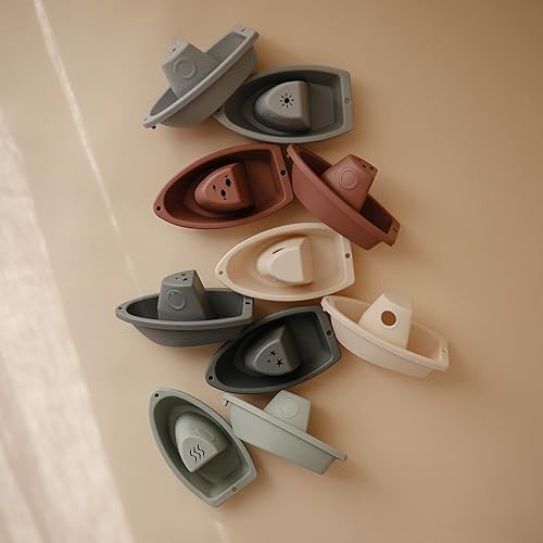 Miniatura 8 de mushie Juguete apilable de barcos de baño  Juguetes flotantes de bañera para bebés y niños pequeños, juego de 5  Fabricado en Dinamarca