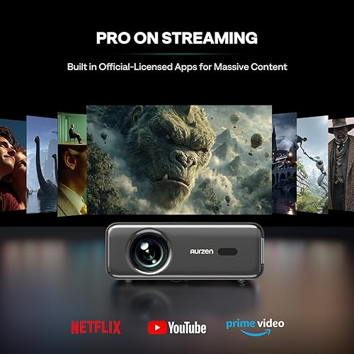 Miniatura 3 de Aurzen EAZZE D1 Pro - Proyector inteligente con WiFi y Bluetooth, oficial de Netflix, altavoces de 20 W, Dolby Audio y dbx-tv Total Sonics, enfoque