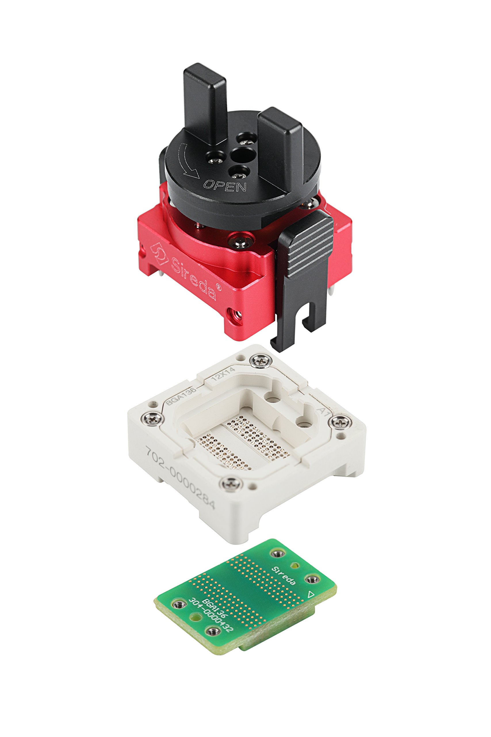 Sireda BGA136 Socket Test Socket Apply for 136 Ball 0.8mm Pitch Chip Size 12x14mm