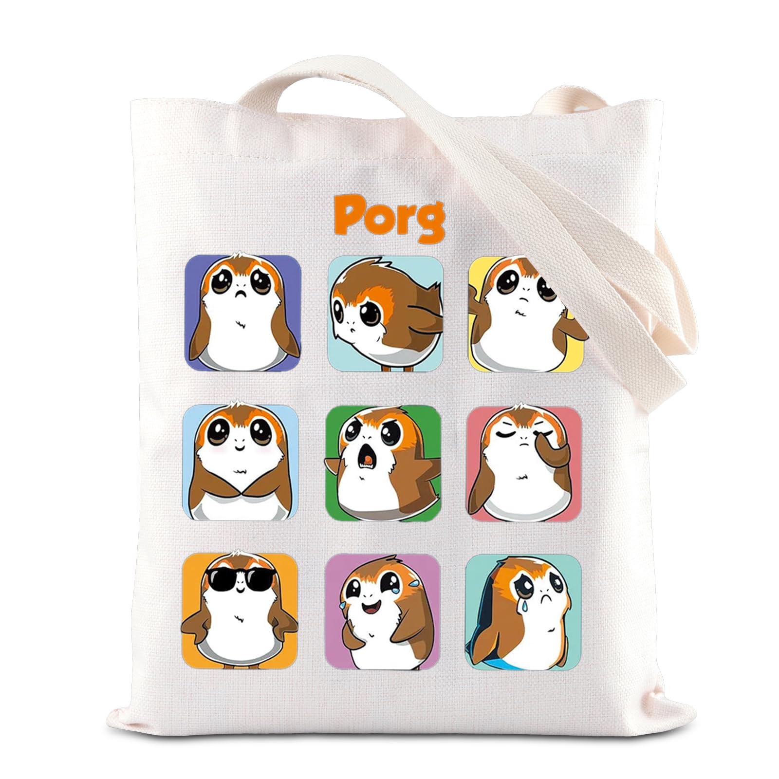 TGBJE Porg Tote Bag WDW Magic Kingdom Gift SW Movie Inspired Merchandise Grocery Shopping Bag Cartoon Character Gifts