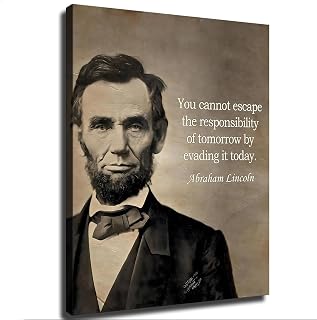 Abraham Lincoln Historic Quote American Patriotic President Poster Canvas Painting Print Wall Art Modern Classroom Kitchen Bedroom Room Aesthetics Decoration (08×12inch Framed)