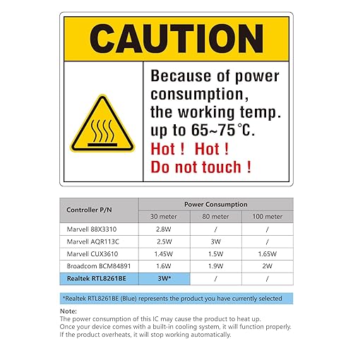 Miniatura 7 de H!Fiber - Paquete de 10 transceptores SFP+ RJ45 de 10 Gb, módulo de cobre Ethernet 10Gbase-T SFP+ Ethernet 10G5G2.5G, CAT.6a7, 98.4 ft, para Cisco
