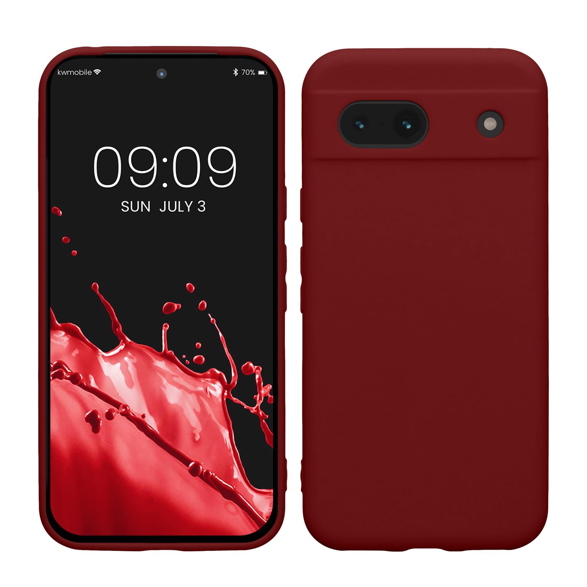 kwmobile スマホケース Google Pixel 8a対応 ケース - スマートフォン バックカバー TPU 耐衝撃 ルバーブレッド