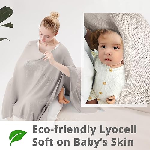 Miniatura 4 de Funda de lactancia para lactancia materna, fundas de privacidad para lactancia materna para mujer, tela suave de lyocell, ligera y transpirable,