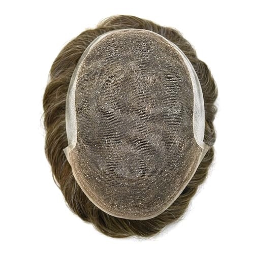 Vista 120 de Mens Toupee Hair Piece Human Hair Replacement System For Men Soft French Lace Men Hair System Hairpieces For Men Toupee For Men Protesis Capilar