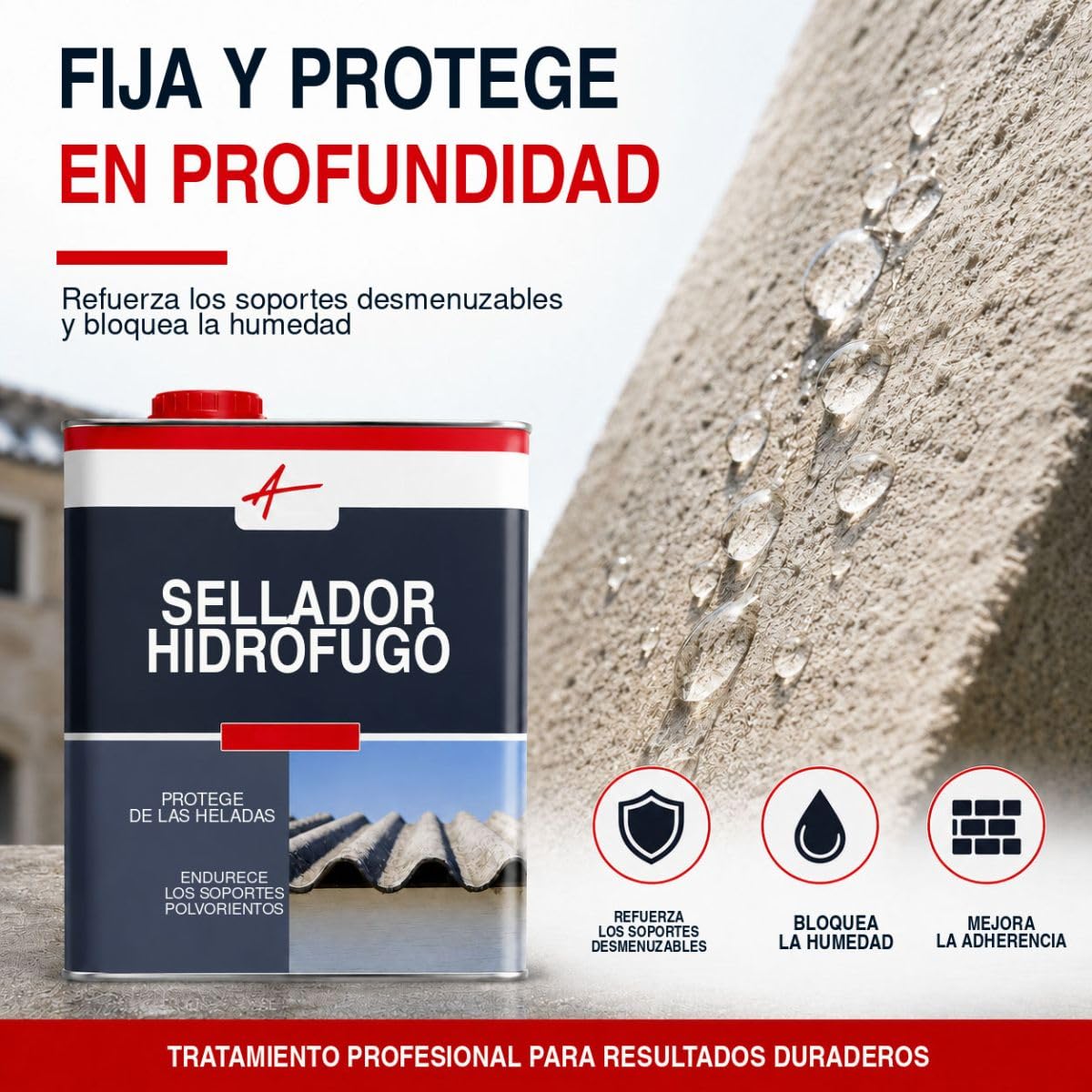 Fijador hidrófugo para soporte friable antipolvo: ARCAFIX - 2,5 L (hasta 12,5 m²) - ARCANE INDUSTRIES