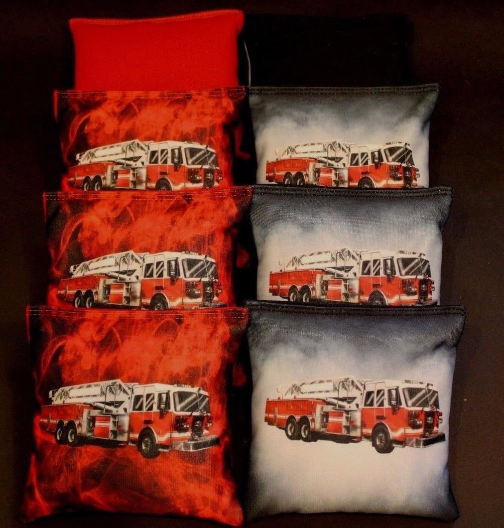 Custom Firefighter Fire Engine Truck 8 Regulation Cornhole Bags Game Toss B56