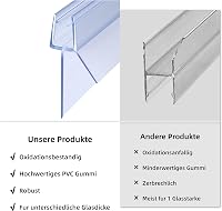 KOOBON Zuhanyzó Tömítés 2x100 cm Csere Szalag 4/5/6 mm Fürdőkabin Ajtóhoz Vízálló - 100cm zum 4/5/6mm Glas, Type 09 (Pack of 2) 8
