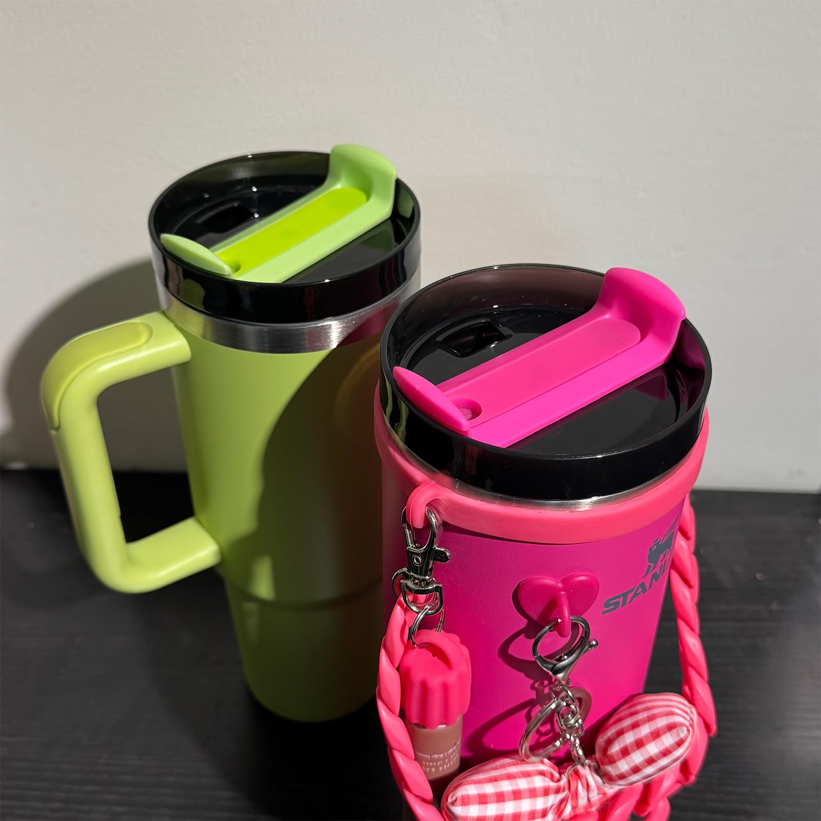 Ersatzdeckel für Stanley-Becher, 1,2 l, Kostengünstiger Ersatzdeckel für beschädigte oder verlorene Stanley-Becherzubehör, BPA-frei, 2-teiliges Set (Cool Black, 2er-Pack)