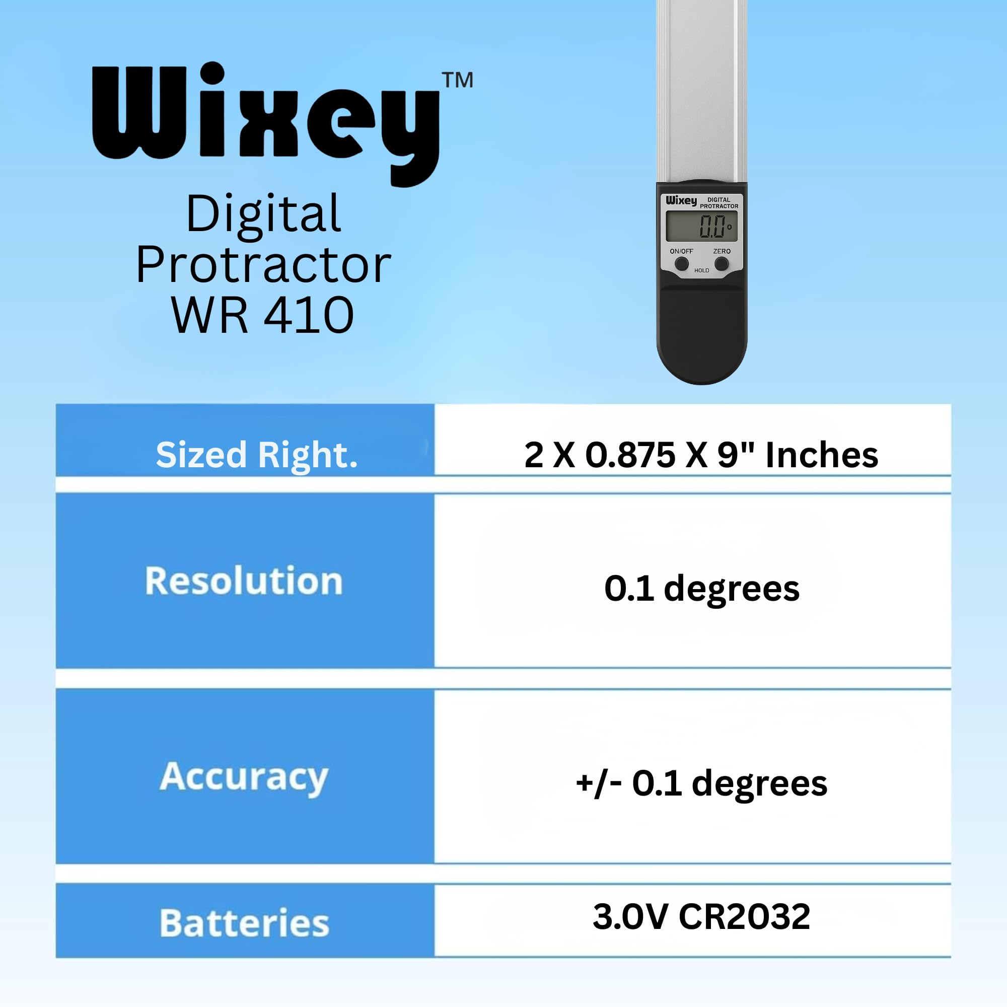 Wixey WR410 Goniometro digitale da 8 pollici