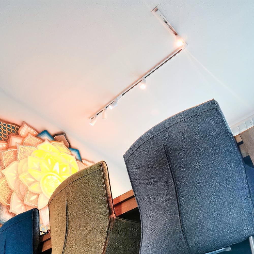 Qub Focus III 1-Phasen LED Schienensystem 300cm 5x GU10 Spots L-Form Deckenstrahler Weiß