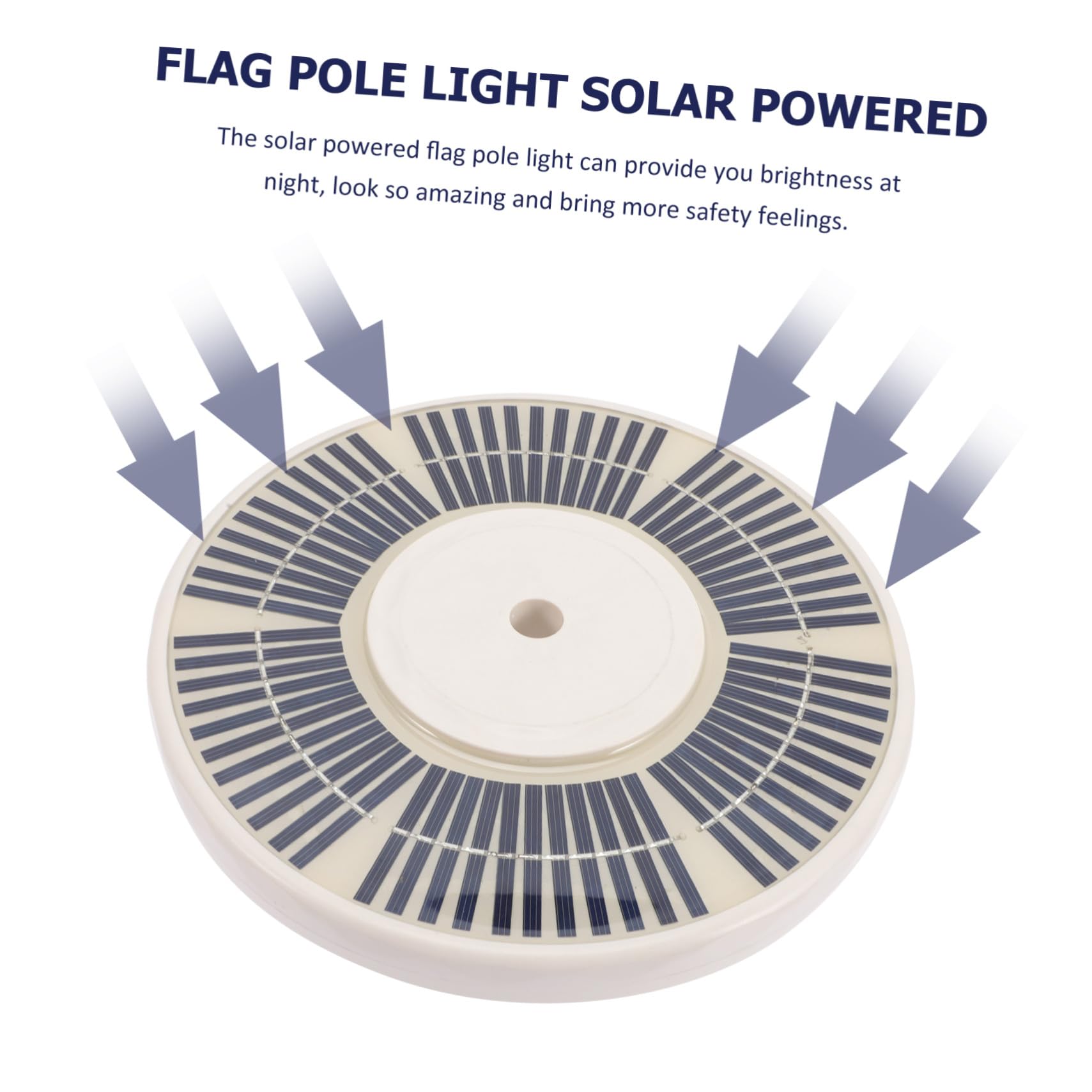 Solarbetriebene mit 48 Leds Fahnenmastleuchte für Stromausfälle | Ip55, Abs Gehäuse, Integrierter Akku 2500mah, 6v 600ma, Weiß