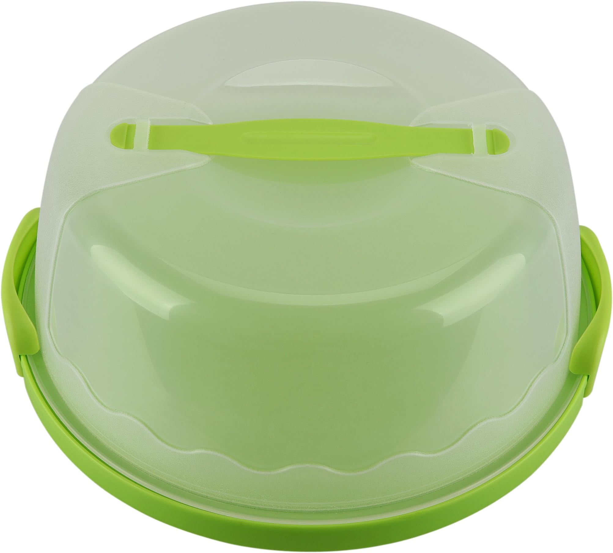 Portable Cake and Cupcake Carrier / Storage Container - 10.4" Diameter (Inside Cover), Translucent Dome - Perfect for Transporting Cakes, Cupcakes, Pies, or Other Desserts (Green)