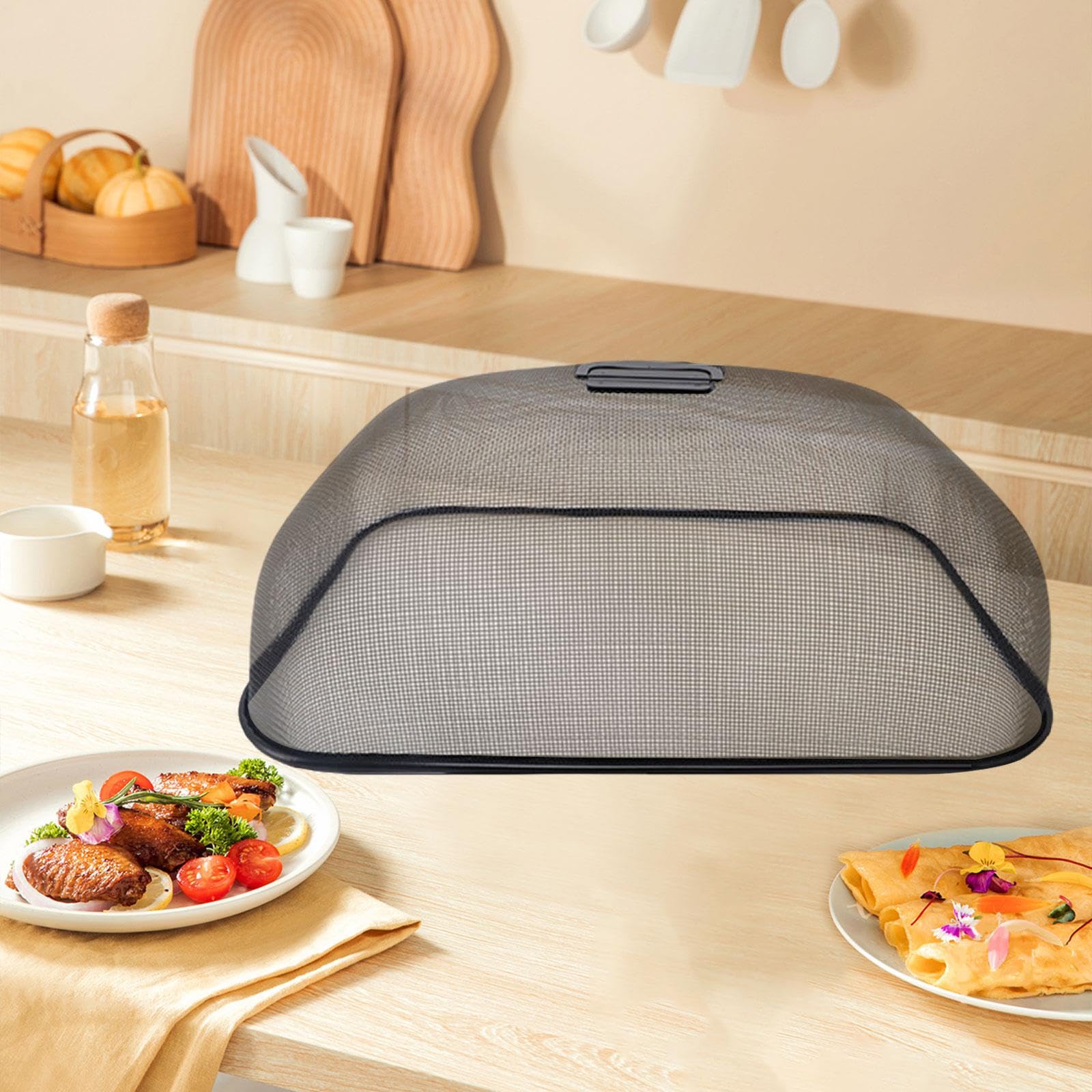 Fenteer Carpa de Red Fina para Cubrir Alimentos en Reuniones Y Picnics, Negro, Individual