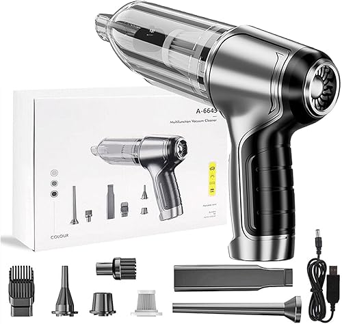 Rasedo Itutn - Aspiradora inalámbrica de mano para automóvil, aspiradora 3 en 1 de 12000 pa con motor sin escobillas, aspiradora inalámbrica de alta