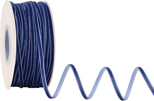 Miniatura 9 de MAYREEL Cinta de terciopelo azul marino de 18 de pulgada, fina cinta vintage azul marino para invitaciones de boda, manualidades, envoltura de